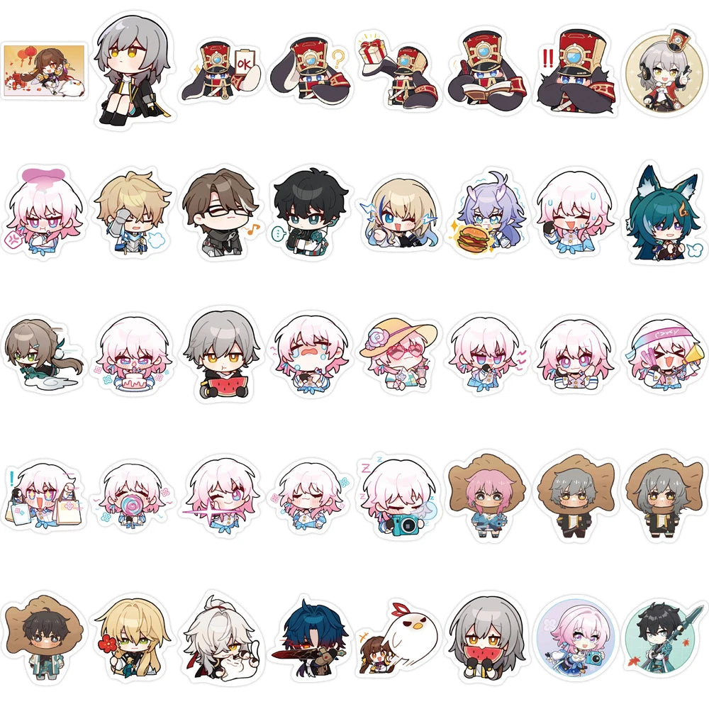 80PCS Cute Anime Honkai Star Rail Stickers Travel Skateboard Suitcase Guitar Luggage Laptop Graffiti Sticker Decals Toy Leedoar