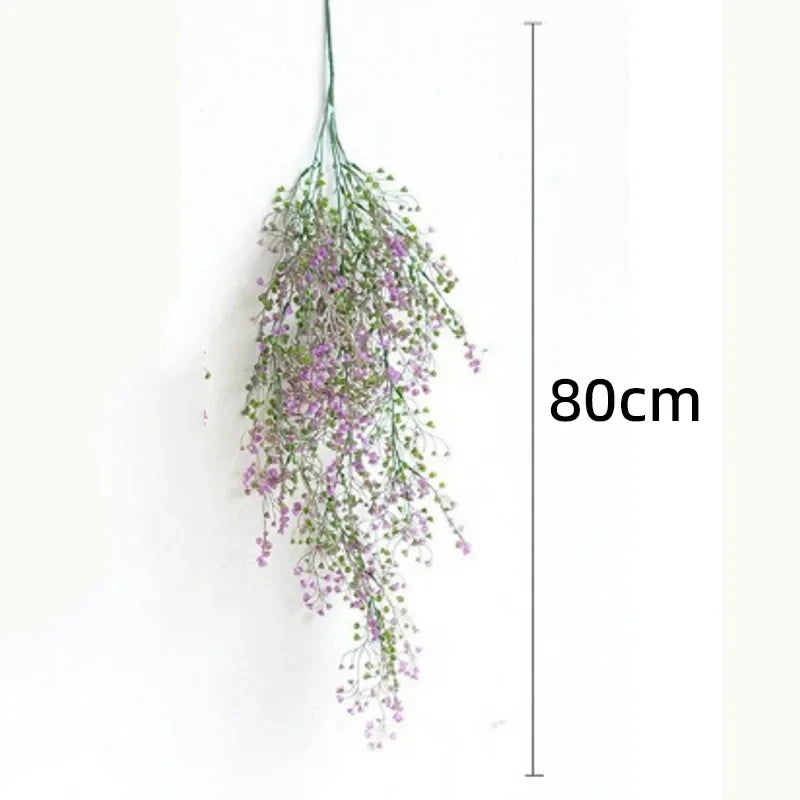 80cm Artificial Fuchsia Wall Hanging Living Room Wall Decoration Garden Vine Wedding Home Decoration Flower Vine Fake Plant Leedoar