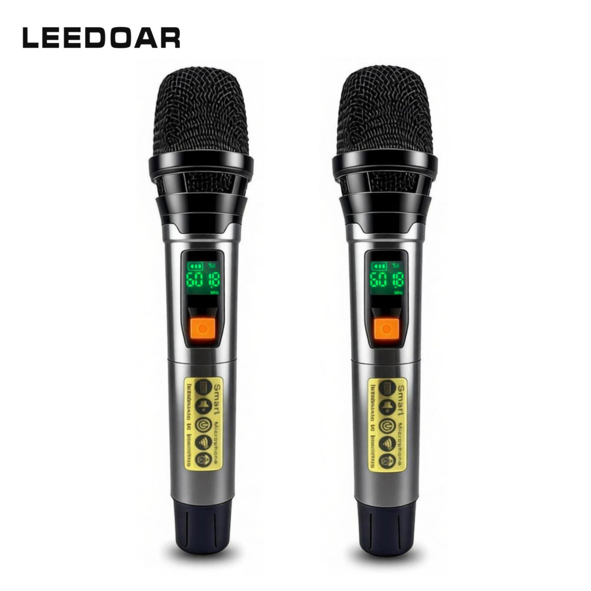 LEEDOAR HT-88 Rechargeable Dual-Channel Wireless Microphone System Dynamic Mic for Home Karaoke, Outdoor Singing, and Live Streaming