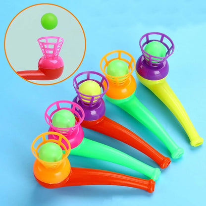 8PCS Suspended Blow Pipe Blow Ball Rod Game Children Balance Training Floating Blowing Ball Magic Dangling Family Kids Toy Leedoar