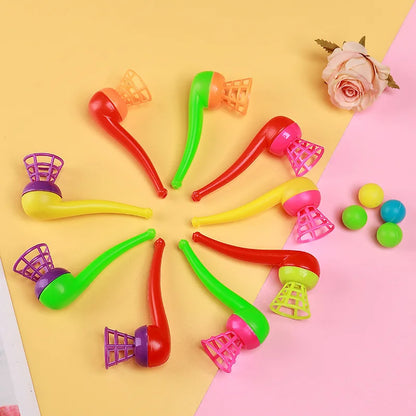 8PCS Suspended Blow Pipe Blow Ball Rod Game Children Balance Training Floating Blowing Ball Magic Dangling Family Kids Toy Leedoar