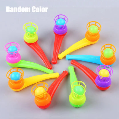 8PCS Suspended Blow Pipe Blow Ball Rod Game Children Balance Training Floating Blowing Ball Magic Dangling Family Kids Toy Leedoar