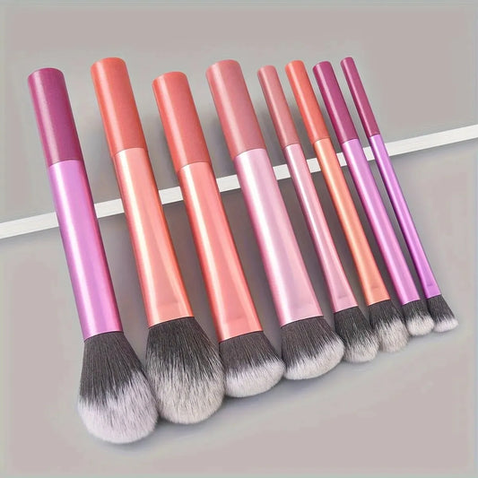 8Pcs Candy Color Professional Makeup Brush Set Soft Fluffy Foundation Blush Eyeshadow Blending Kit Women Beauty Makeup Tools Leedoar