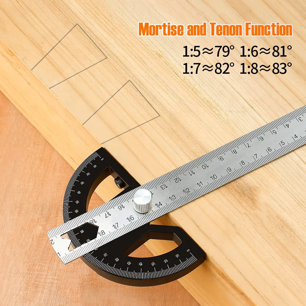 8in Angle Gauge Measurement Stainless Steel Precision Multifunctional Angle Protractor Adjustable Protractor Angle Finder