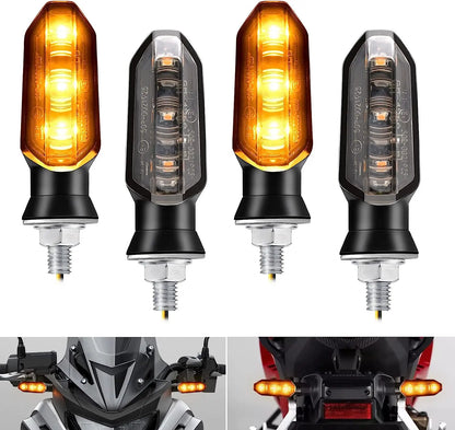 8mm Mini Motocicleta LED Luzes de seta Âmbar Pisca-pisca Luz de seta 12V Moto Indicador Lâmpada Acessórios 