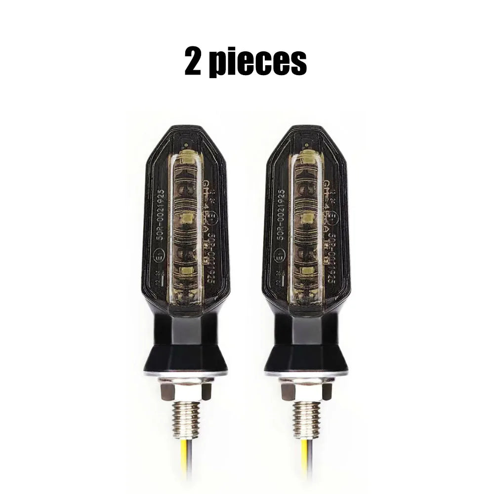 8mm Mini Motorcycle LED Turn Signal Lights Amber Flashing Light Blinker Turn Signal lamp 12V Moto Indicator Lamp Accessories Leedoar