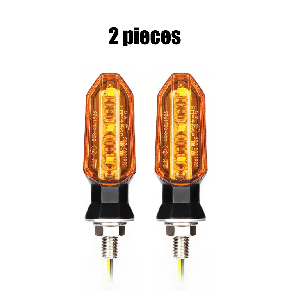 8mm Mini Motorcycle LED Turn Signal Lights Amber Flashing Light Blinker Turn Signal lamp 12V Moto Indicator Lamp Accessories Leedoar