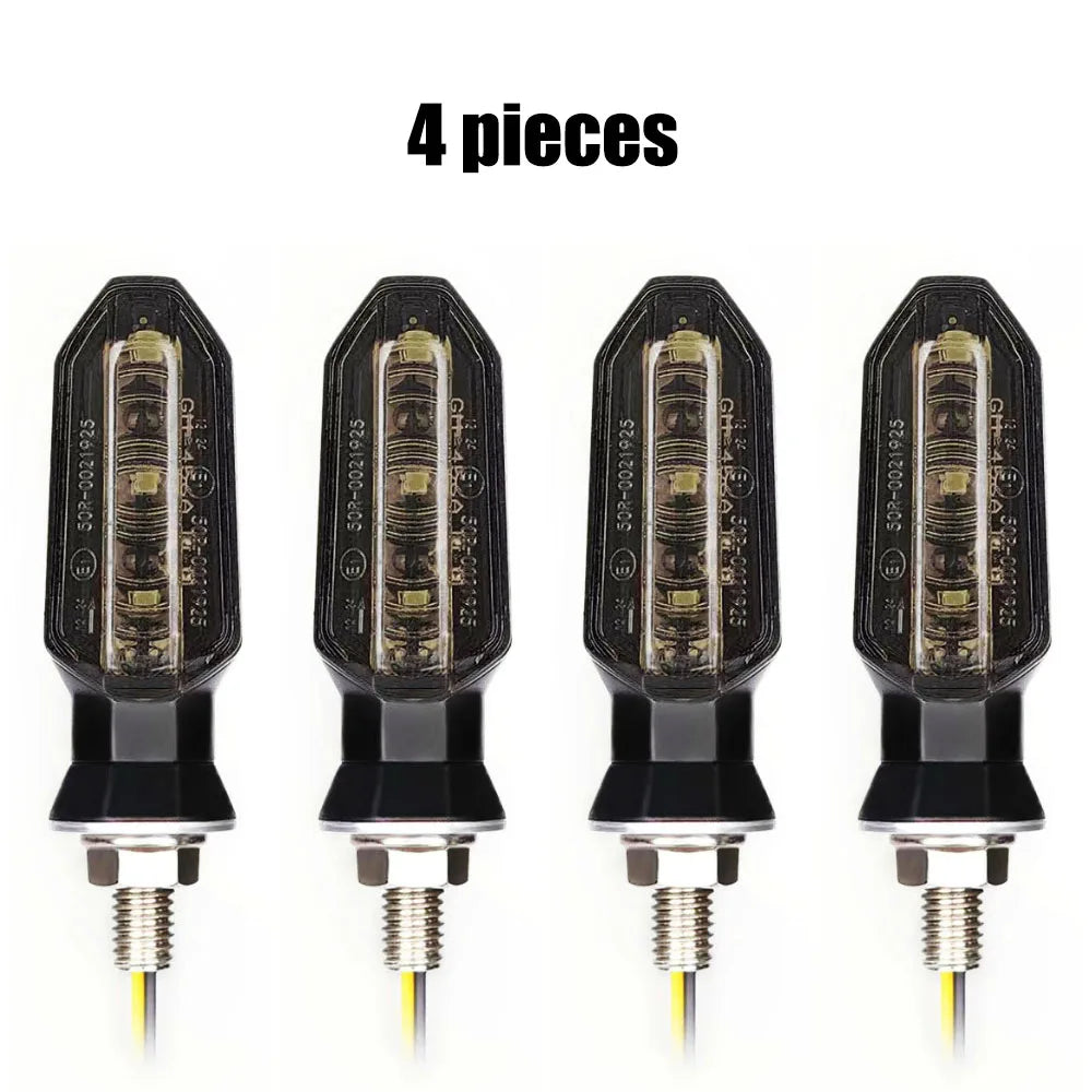 8mm Mini Motorcycle LED Turn Signal Lights Amber Flashing Light Blinker Turn Signal lamp 12V Moto Indicator Lamp Accessories Leedoar