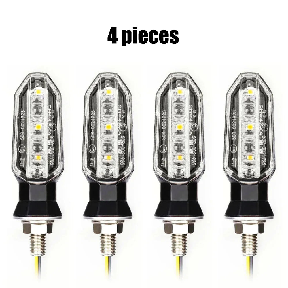 8mm Mini Motorcycle LED Turn Signal Lights Amber Flashing Light Blinker Turn Signal lamp 12V Moto Indicator Lamp Accessories Leedoar