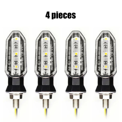 8mm Mini Motorcycle LED Turn Signal Lights Amber Flashing Light Blinker Turn Signal lamp 12V Moto Indicator Lamp Accessories Leedoar