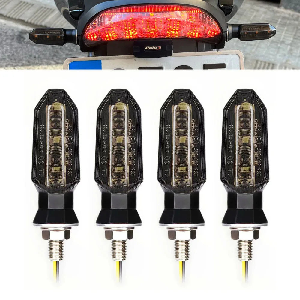 8mm Mini Motorcycle LED Turn Signal Lights Amber Flashing Light Blinker Turn Signal lamp 12V Moto Indicator Lamp Accessories Leedoar