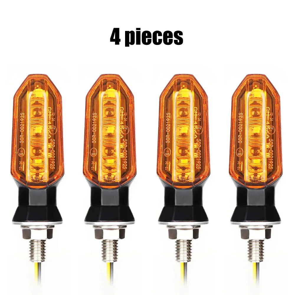 8mm Mini Motorcycle LED Turn Signal Lights Amber Flashing Light Blinker Turn Signal lamp 12V Moto Indicator Lamp Accessories Leedoar