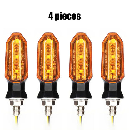 8mm Mini Motorcycle LED Turn Signal Lights Amber Flashing Light Blinker Turn Signal lamp 12V Moto Indicator Lamp Accessories Leedoar