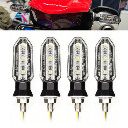 8mm Mini Motorcycle LED Turn Signal Lights Amber Flashing Light Blinker Turn Signal lamp 12V Moto Indicator Lamp Accessories Leedoar