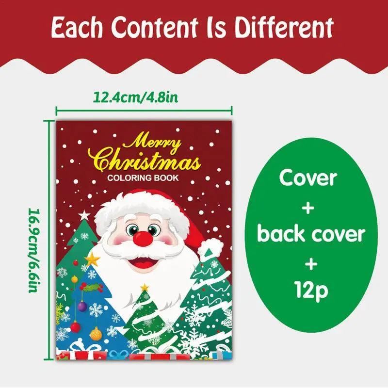 8pcs Children's Coloring Book Set Cartoon Christmas Santa Claus Snowman Coloring Book Early Education toy festival parties Gifts