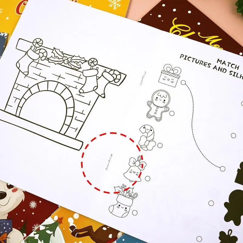 8pcs Children's Coloring Book Set Cartoon Christmas Santa Claus Snowman Coloring Book Early Education toy festival parties Gifts