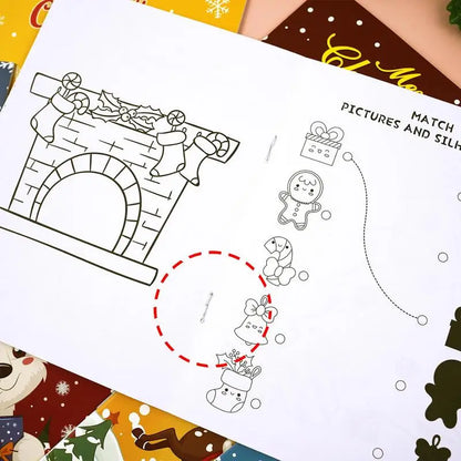 8pcs Children's Coloring Book Set Cartoon Christmas Santa Claus Snowman Coloring Book Early Education toy festival parties Gifts