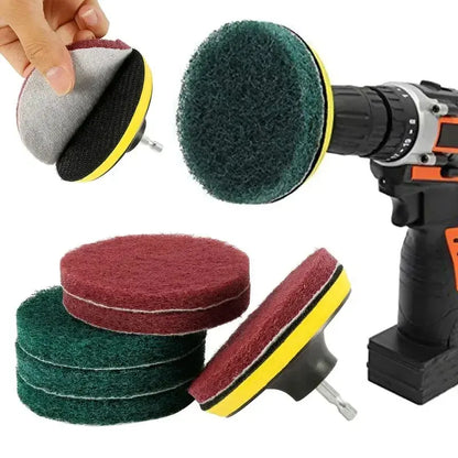 8pcs Power Brush Tile Scrubber for Effortless Cleaning of Bathroom Floor and Tub - Includes Scouring Pads for Complete Polishing