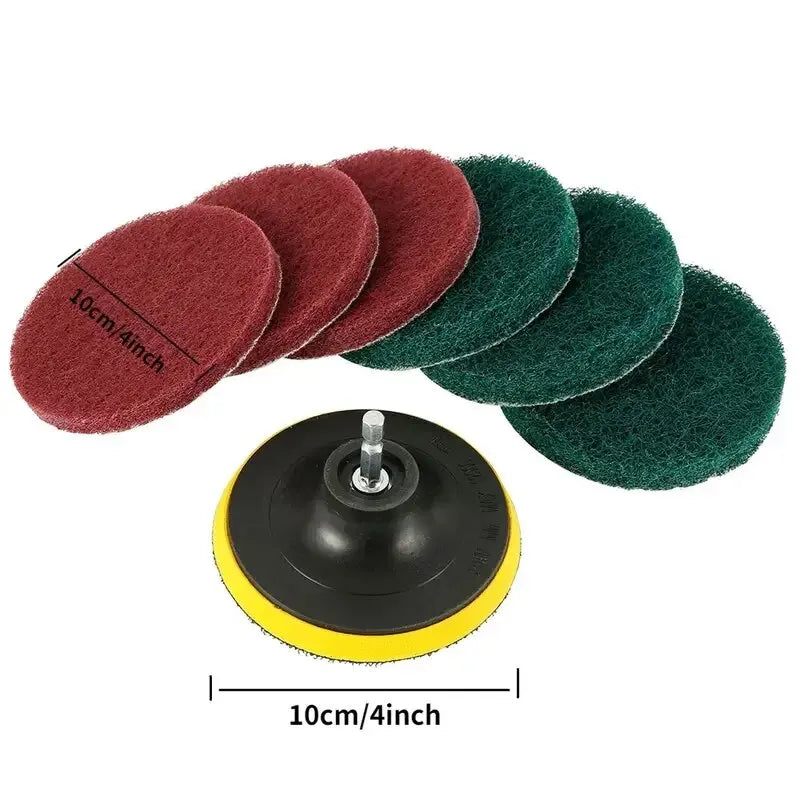 8pcs Power Brush Tile Scrubber for Effortless Cleaning of Bathroom Floor and Tub - Includes Scouring Pads for Complete Polishing