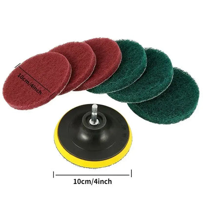 8pcs Power Brush Tile Scrubber for Effortless Cleaning of Bathroom Floor and Tub - Includes Scouring Pads for Complete Polishing