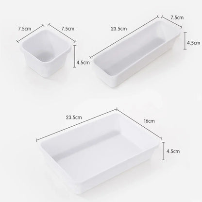 8pcs/set Adjustable Drawer Organizer Box Trays for Kitchen Bathroom Closet Make Up Cosmetics Sundries Divider Holder Jewellery Leedoar