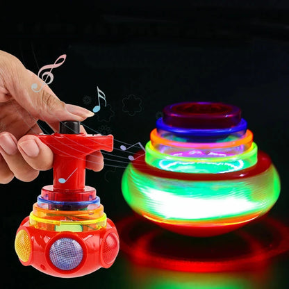 9cm Gyroscope Children Toys Music Luminous Magic Rotating Launch Cartoon Colorful Flash Leedoar