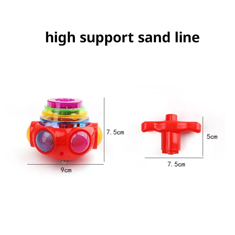 9cm Gyroscope Children Toys Music Luminous Magic Rotating Launch Cartoon Colorful Flash Leedoar