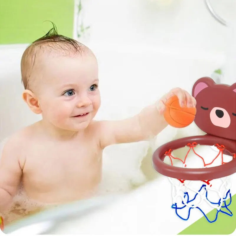 A Suit Of Children's Toy Mini Cute Little Bear Basketball Bathroom Bath Toys Shoot At The Basket Games In The Pool Leedoar