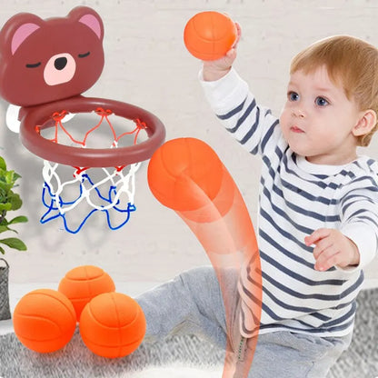 A Suit Of Children's Toy Mini Cute Little Bear Basketball Bathroom Bath Toys Shoot At The Basket Games In The Pool Leedoar