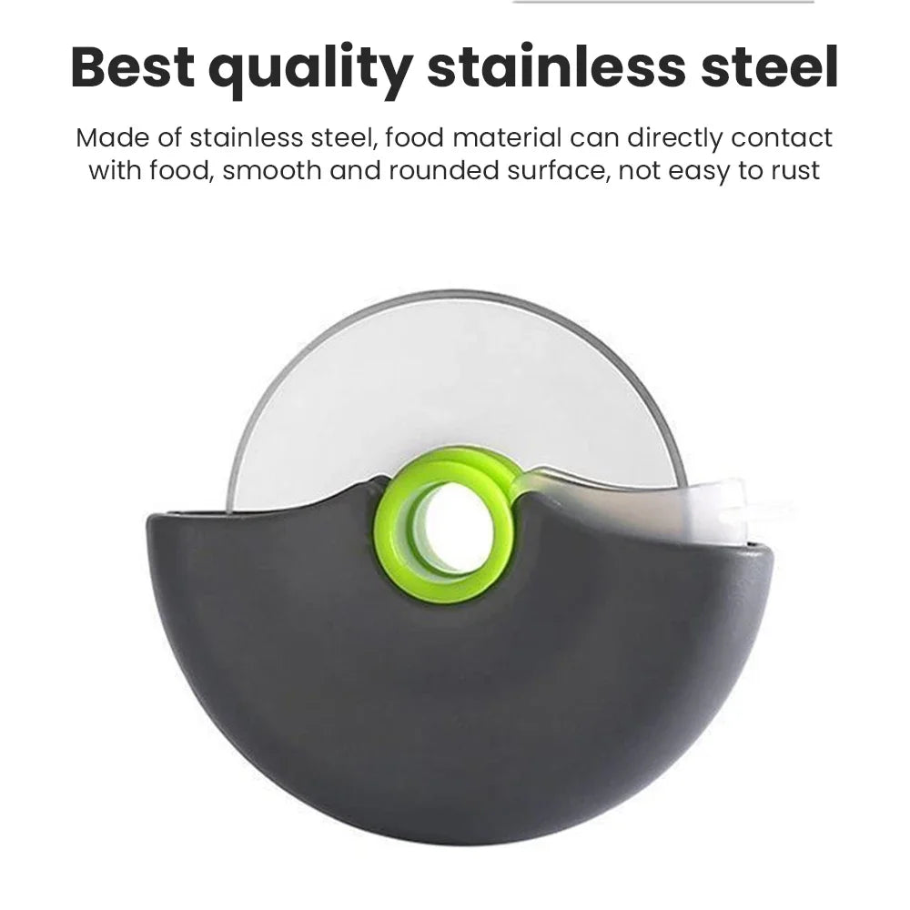 A new type of pizza knife with a protective hand cover, detachable drum protective hand cutter, stainless steel pastry cutter Leedoar