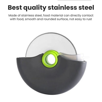 A new type of pizza knife with a protective hand cover, detachable drum protective hand cutter, stainless steel pastry cutter Leedoar
