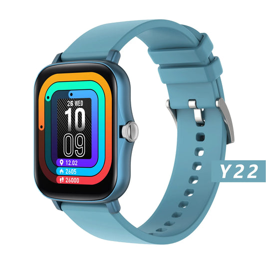 Reloj inteligente Y22 de 1,72 pulgadas con pantalla grande HD, llamadas por Bluetooth, pantalla SMS, fondo de pantalla personalizado, monitor de salud deportiva para jóvenes 