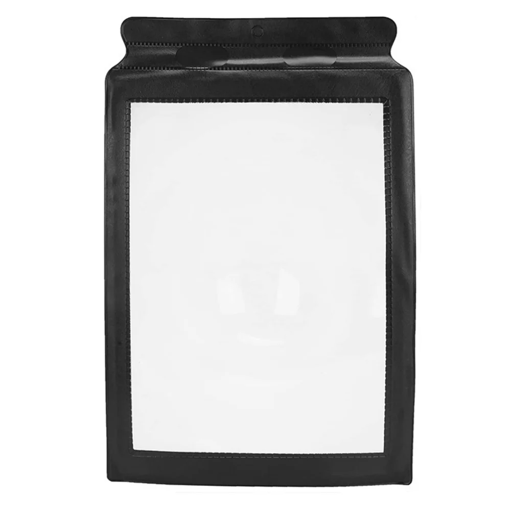 A4 Full Page Size Portable Black Frame Ultra Thin Magnifying Glass Bookmark Magnifying Lens for Reading Books