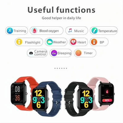 Q9pro Smart Watch 1.7 Inch Big Screen Body Temperature Heart Rate Blood Oxygen IP68 Waterproof Men Women Sports Smartbracelet Leedoar