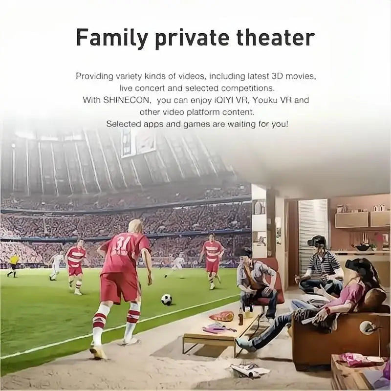 Panoramic 3D Immersive Gaming VR Glasses Can Answer Calls Audio and Video Synchronization Use for 4.7-6.53 Inch Sceen Smartphone Leedoar