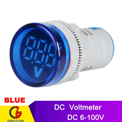 AC 0-100A 60-500V DC 6-100V Square/Round LED Digital Voltmeter Ammeter  Voltage Current Meter Volt Amp Tester Detector