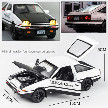 AE86 Alloy Car Models Toys 1/32 Initial D Metal Diecast Initial D Exquisite Workmanship Car With Pull Back Toys Gifts for Boy ﻿ Leedoar