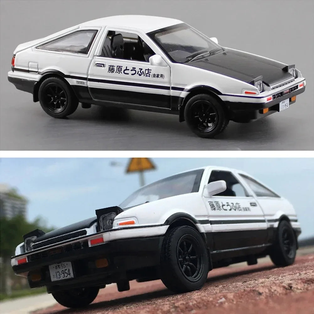 AE86 Alloy Car Models Toys 1/32 Initial D Metal Diecast Initial D Exquisite Workmanship Car With Pull Back Toys Gifts for Boy ﻿ Leedoar