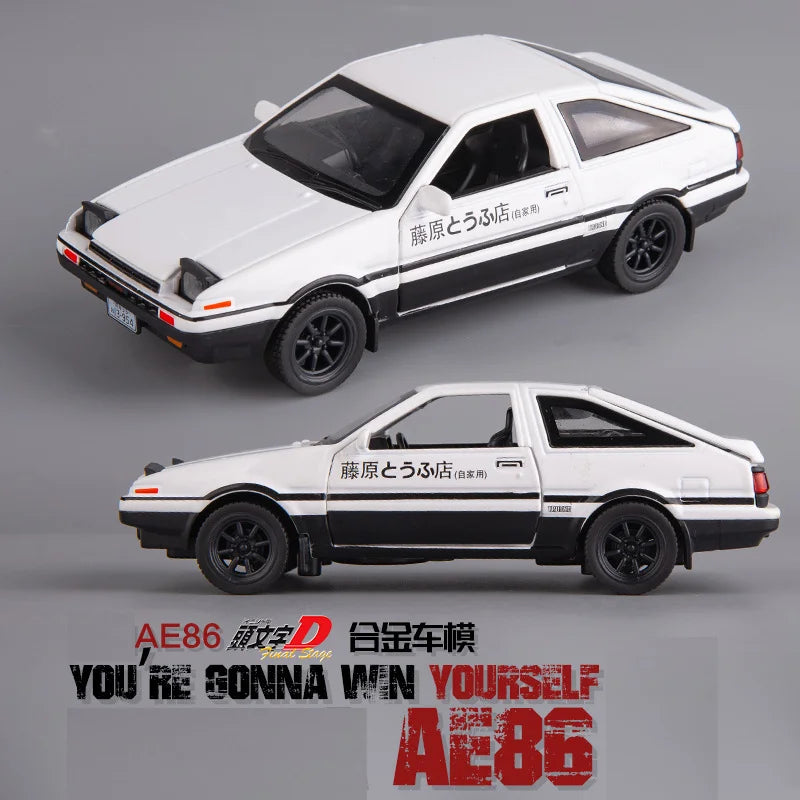 AE86 Alloy Car Models Toys 1/32 Initial D Metal Diecast Initial D Exquisite Workmanship Car With Pull Back Toys Gifts for Boy ﻿ Leedoar