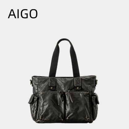 AIGO Vintage Large Capacity Women Luxury Designer Handbag Tote Bag Retro Shoulder Crossbody Bags Quality Punk Bag сумка bolsas