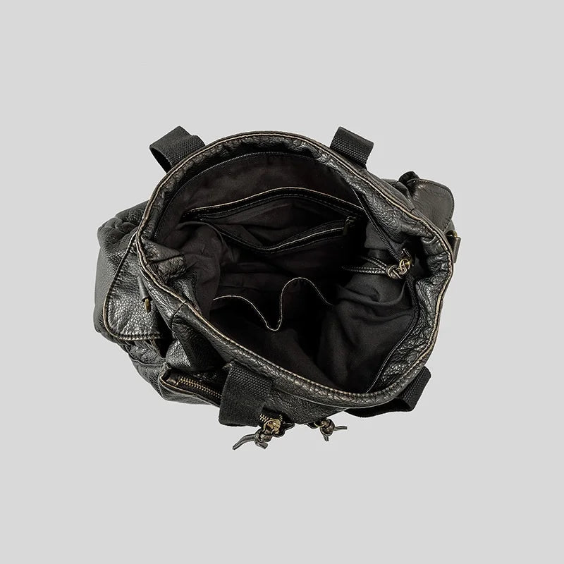 AIGO Vintage Large Capacity Women Luxury Designer Handbag Tote Bag Retro Shoulder Crossbody Bags Quality Punk Bag сумка bolsas