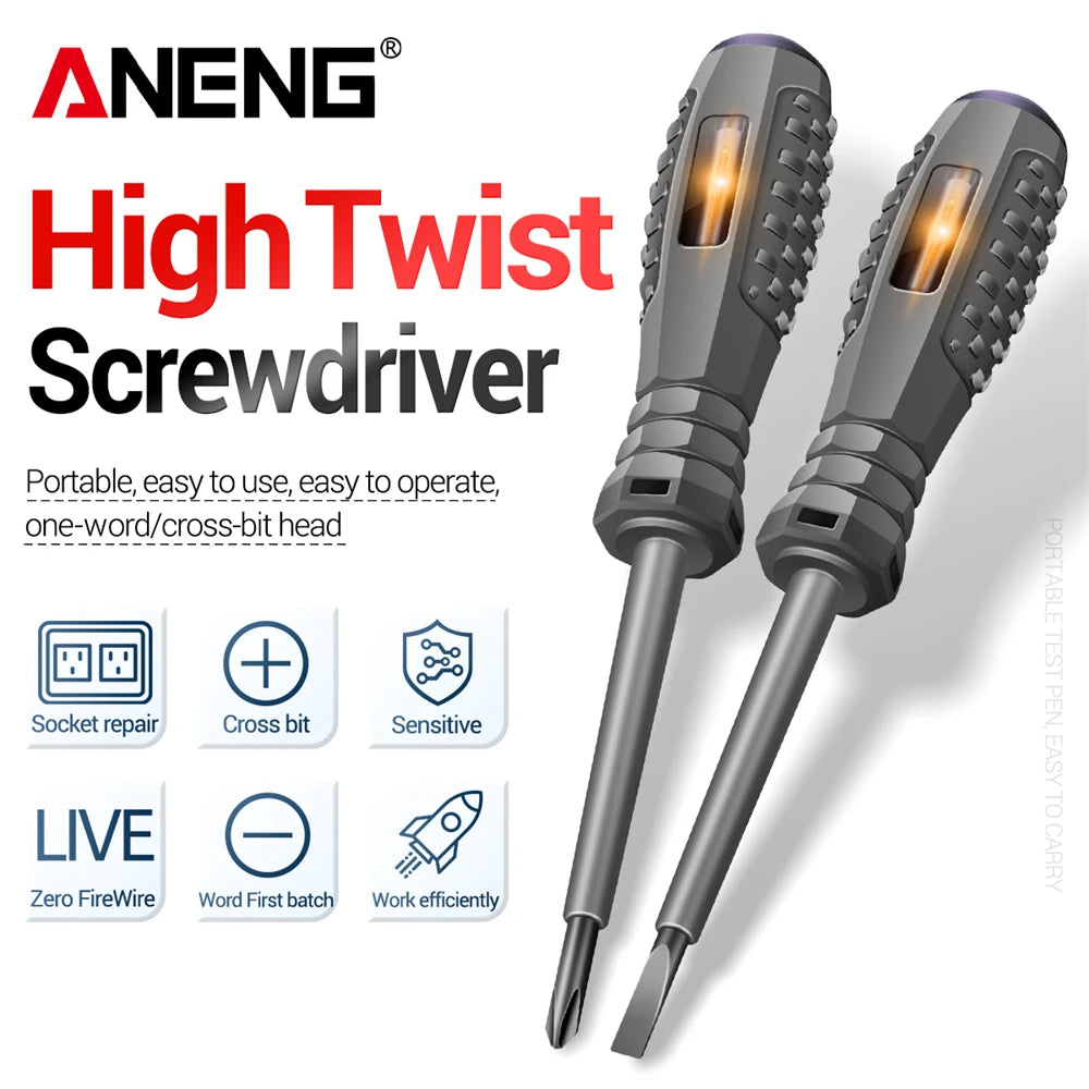 ANENG B04 Slotted/Phillips Screwdriver Neon Bulb Indicator   Non-Contact Insulated  Tester Electrician Pocket Detector Pen Tools