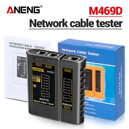 ANENG M469D Cable lan tester Network Cable Tester RJ45 RJ11 RJ12 CAT5 UTP LAN Cable Tester Networking Tool Network Repair