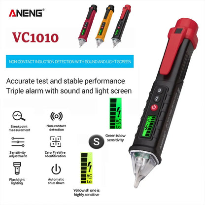 ANENG VC1010 Digital Smart AC/DC Voltage Detectors Non-Contact Tester Pen Meter 12-1000V Current Electric Sensor Test Pencil Leedoar