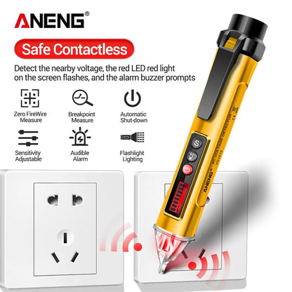 ANENG VC1010 Digital Smart AC/DC Voltage Detectors Non-Contact Tester Pen Meter 12-1000V Current Electric Sensor Test Pencil Leedoar