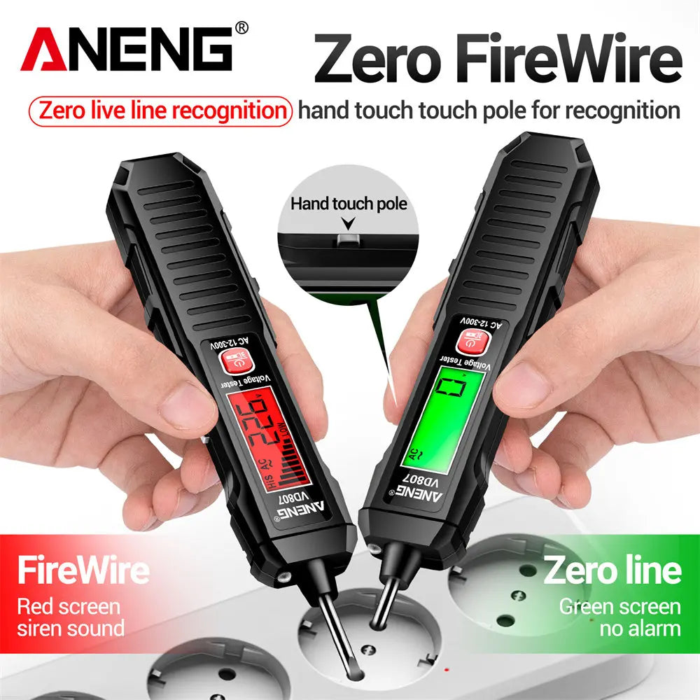 ANENG VD807 Smart Induction Tester Pen AC 12-300V Voltage Tester NCV Sensor Wire Detector 50/60Hz Professional Electrician Tool