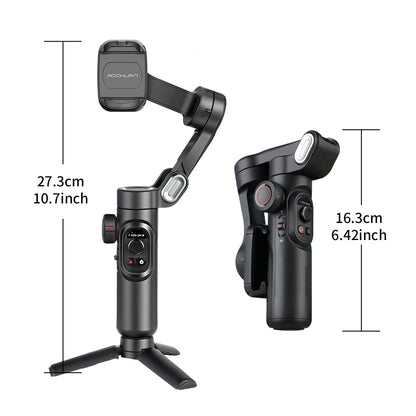 AOCHUAN 3-Axis Handheld Gimbal Stabilizer para Smartphone com luz de preenchimento para iPhone Android Face Tracking Tiktok Vlog Smart XE 