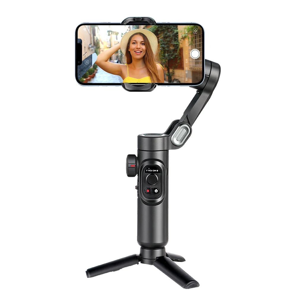 AOCHUAN 3-Axis Handheld Gimbal Stabilizer para Smartphone com luz de preenchimento para iPhone Android Face Tracking Tiktok Vlog Smart XE 