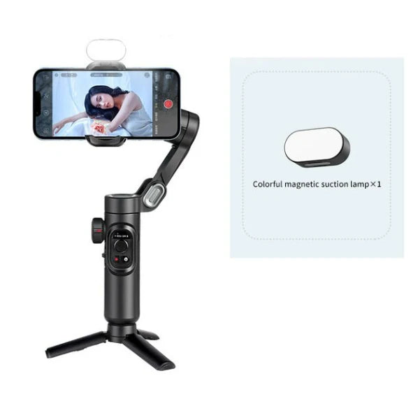 AOCHUAN 3-Axis Handheld Gimbal Stabilizer para Smartphone com luz de preenchimento para iPhone Android Face Tracking Tiktok Vlog Smart XE 