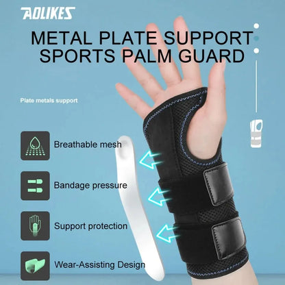 AOLIKES 1 pieza de muñequera para artritis del túnel carpiano, soporte de muñeca con férulas, soporte de mano de compresión para esguince de tendonitis 